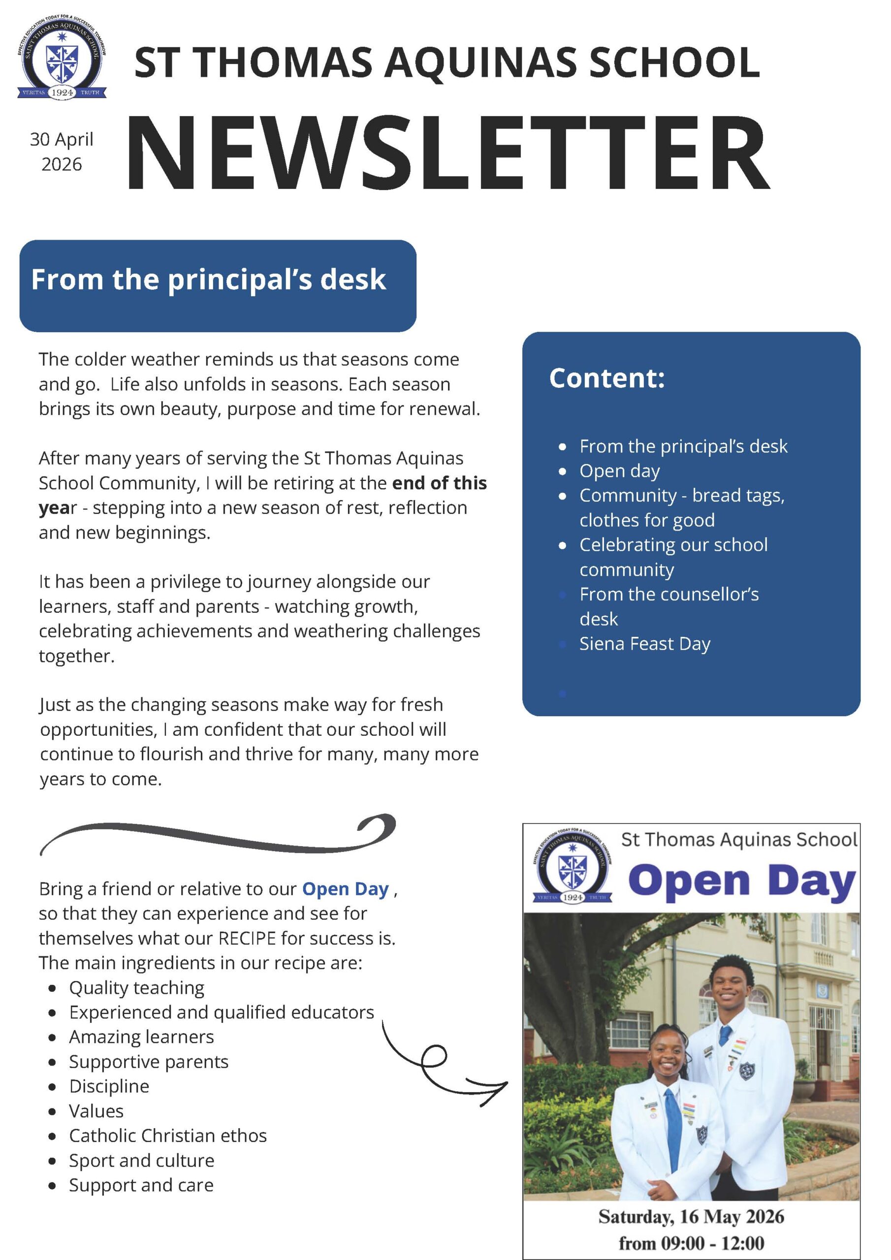 St_Thomas_Aquinas_School_Newsletter 30 April 2026_Page_1